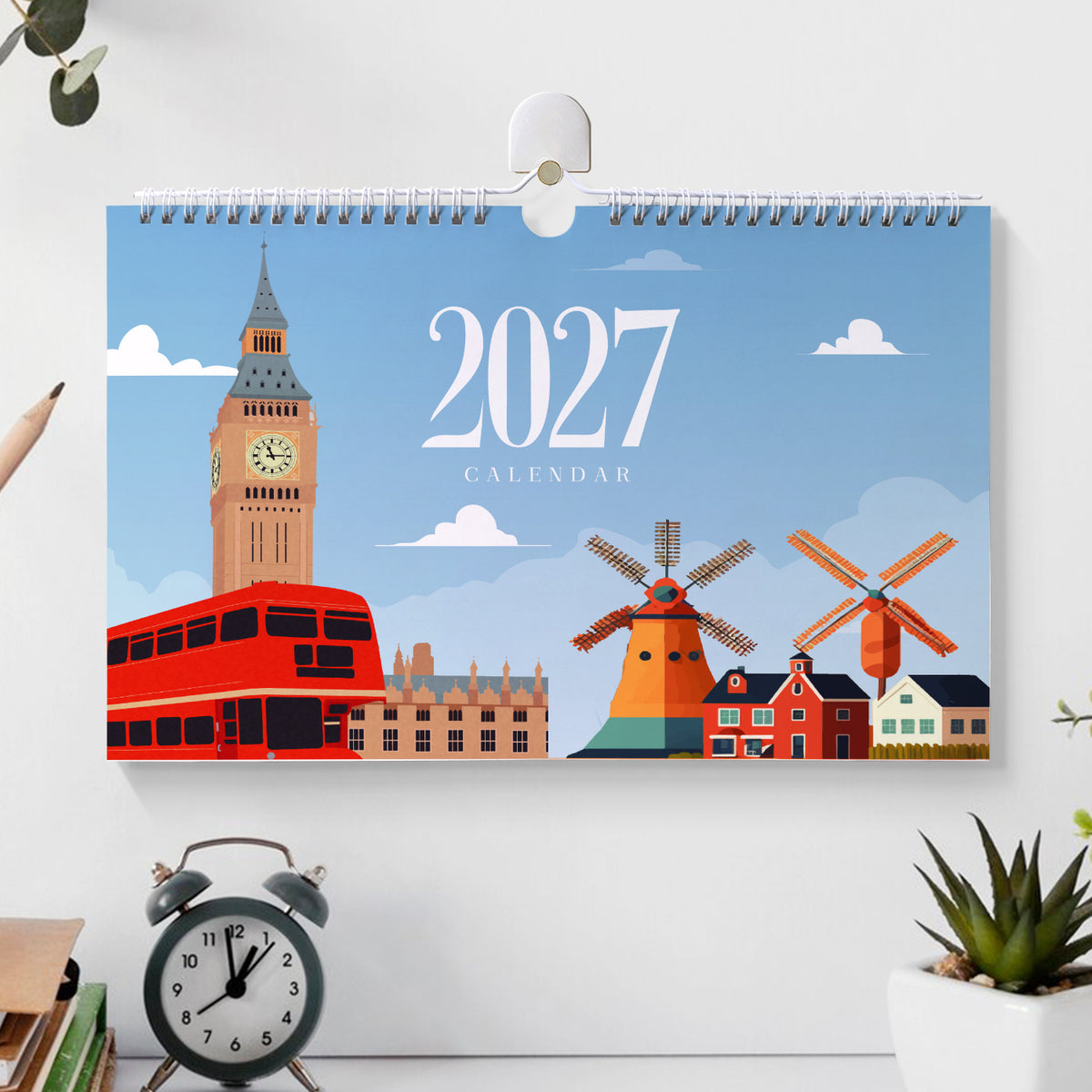 Edizione Monumenti Famosi - Calendario da Scrivania 2027 da Dipingere con i Numeri