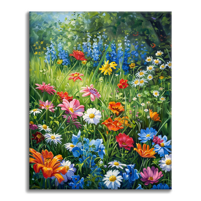 Mural di fiori acquerellati - Dipingere con i Numeri