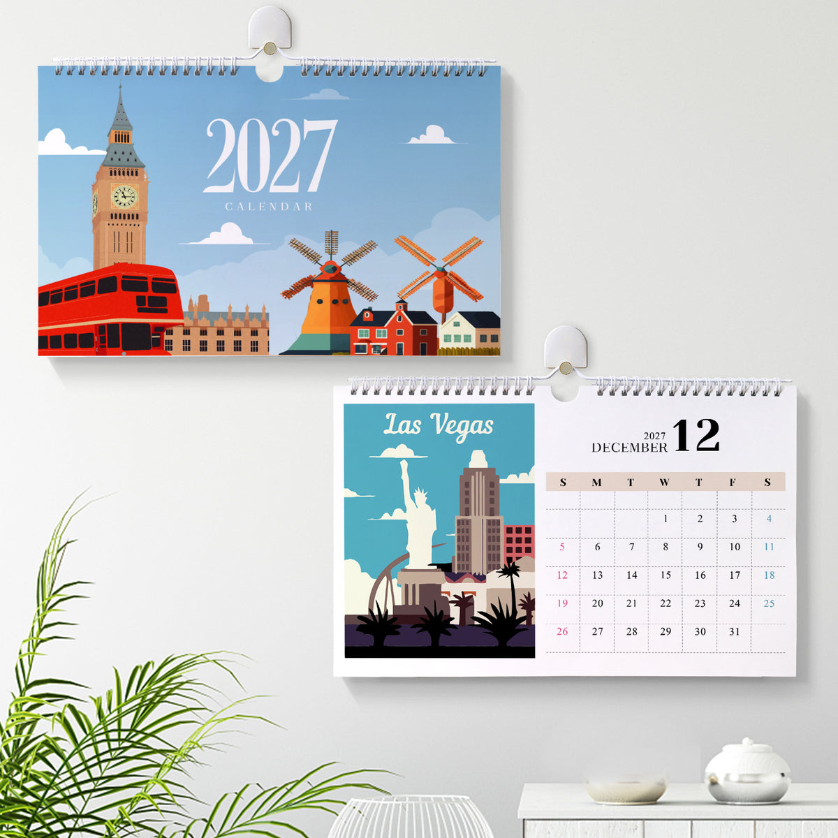 Edizione Monumenti Famosi - Calendario da Scrivania 2027 da Dipingere con i Numeri