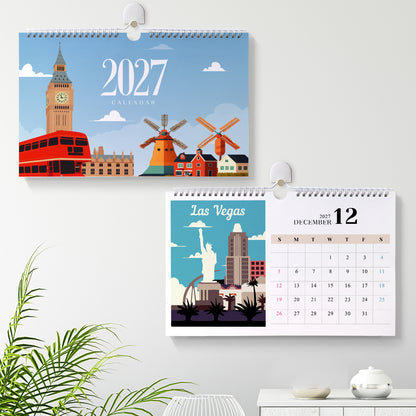 Edizione Monumenti Famosi - Calendario da Scrivania 2027 da Dipingere con i Numeri