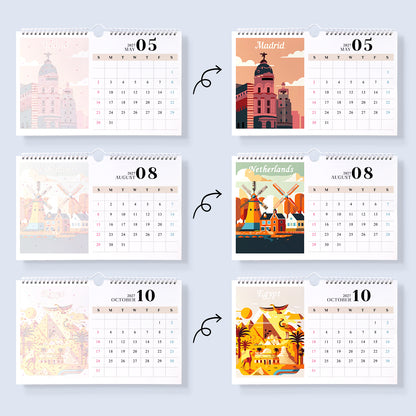 Edizione Monumenti Famosi - Calendario da Scrivania 2027 da Dipingere con i Numeri