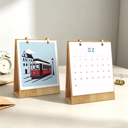 Edizione Viaggio Vintage - Calendario da Scrivania 2027 da Dipingere con i Numeri