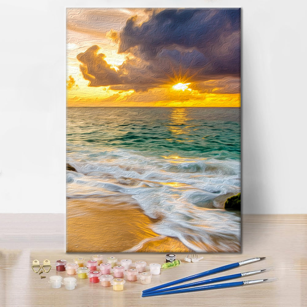 Tramonto sulla spiaggia - Dipingere con i Numeri