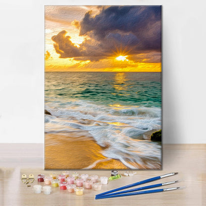 Tramonto sulla spiaggia - Dipingere con i Numeri