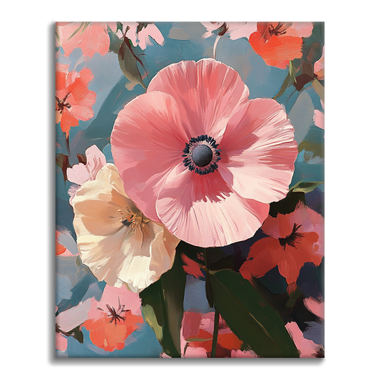 Fiore rosa nella natura - Dipingere con i Numeri