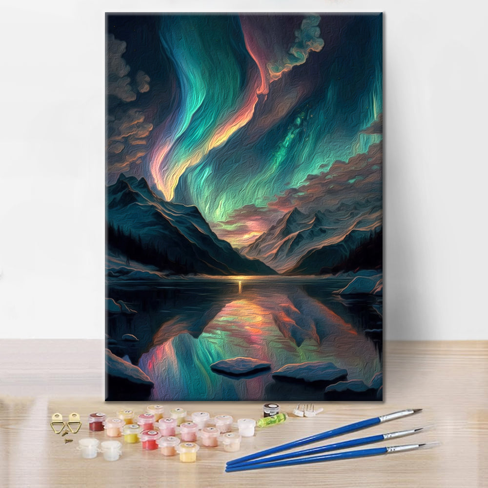 Aurora boreale colorata - Dipingere con i Numeri