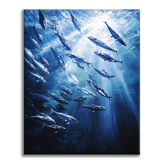Pesciolino d'argento delle profondità marine - Dipingere con i Numeri