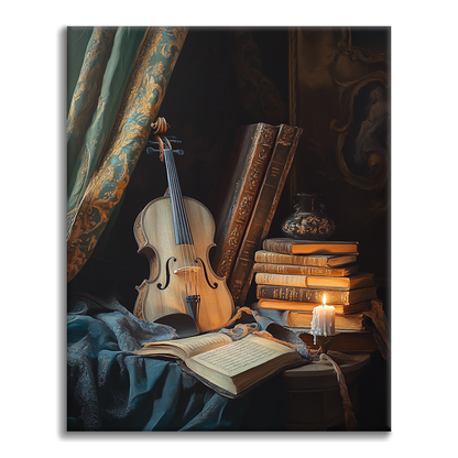 Libro e violino - Dipingere con i Numeri