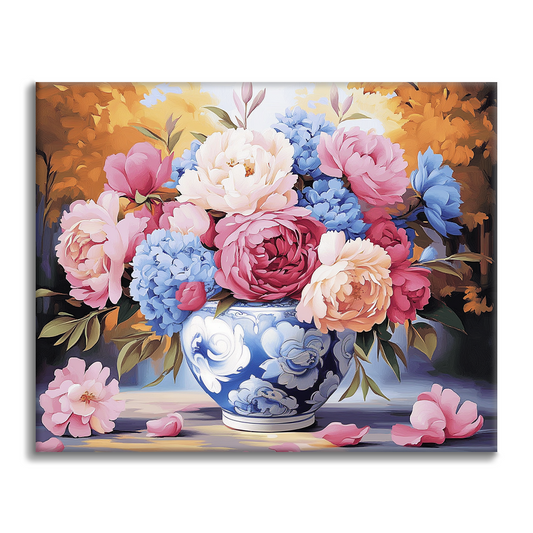 Vaso di peonia - Dipingere con i Numeri