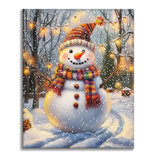 Pupazzo di neve festivo - Dipingere con i Numeri