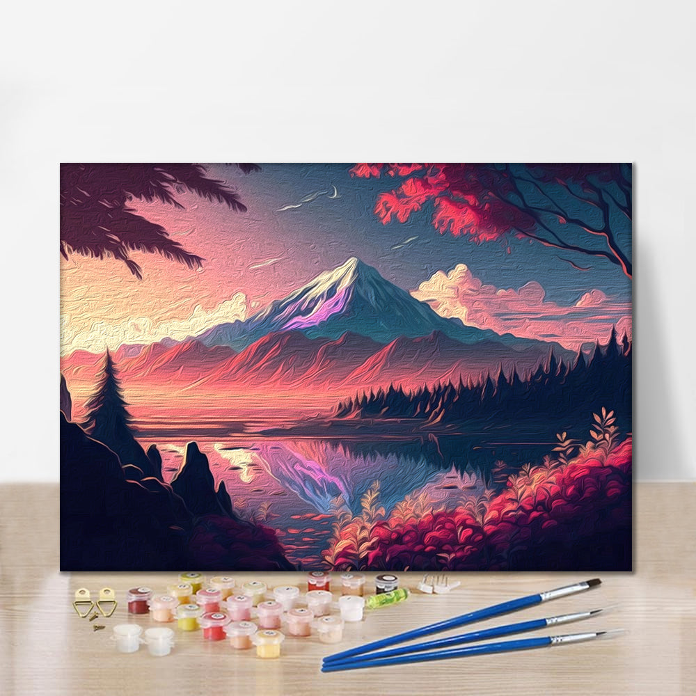 Monte Fuji al Tramonto - Dipingere con i Numeri