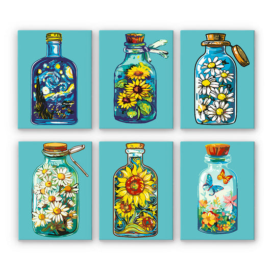 Bottiglia e fiori - Dipingere con i Numeri