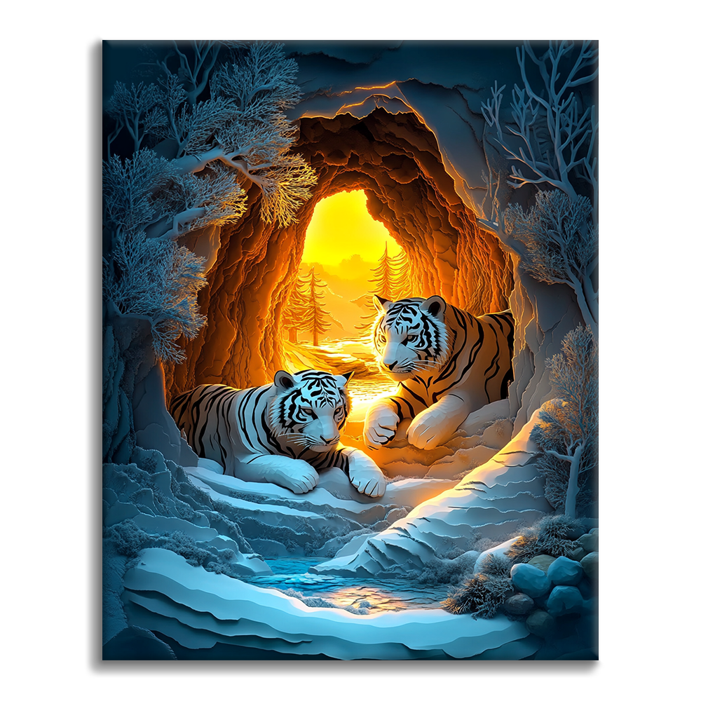 Tigre invernale - Dipingere con i Numeri