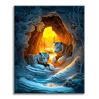 Tigre invernale - Dipingere con i Numeri