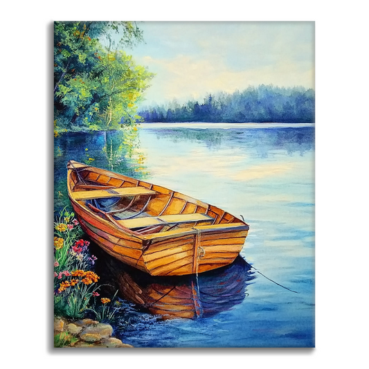 Barche nel lago - Dipingere con i Numeri