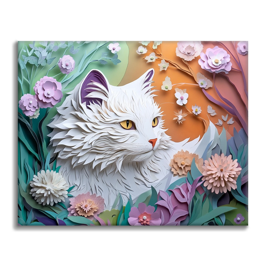 Sussurri del gatto dei fiori di carta - Dipingere con i Numeri