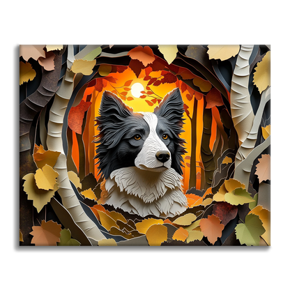 Sussurri autunnali del Border Collie - Dipingere con i Numeri