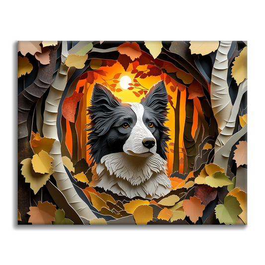 Sussurri autunnali del Border Collie - Dipingere con i Numeri