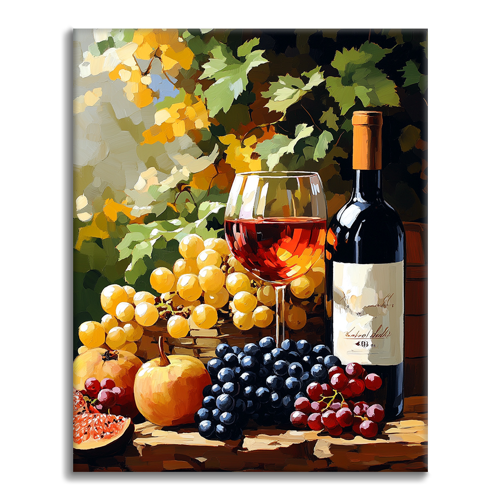 Vino e frutta in vigna - Dipingere con i Numeri