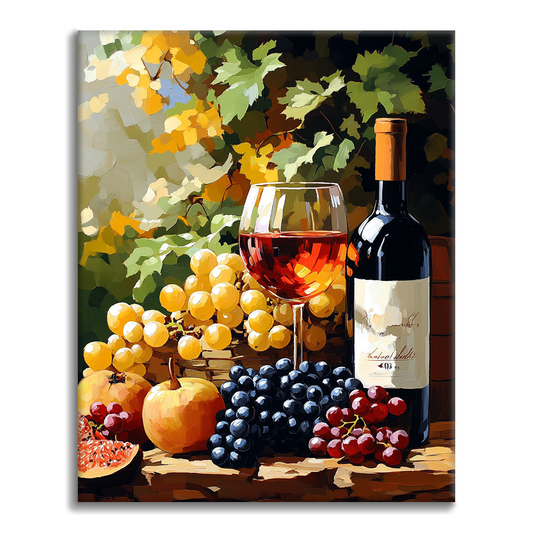 Vino e frutta in vigna - Dipingere con i Numeri