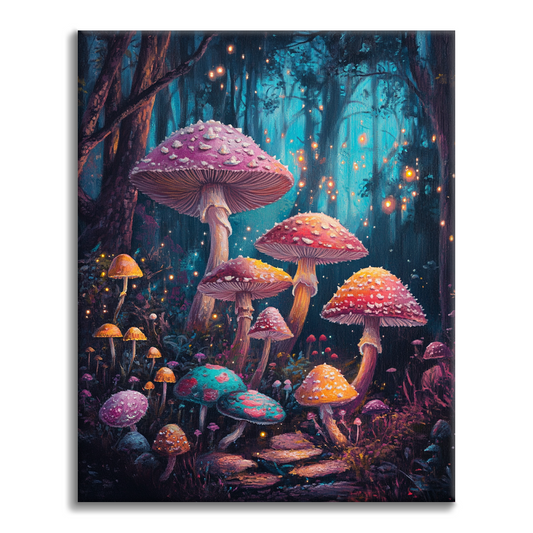 Bosco di funghi incantato - Dipingere con i Numeri