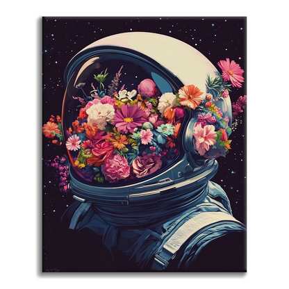 Casco spaziale pieno di fiori - Dipingere con i Numeri