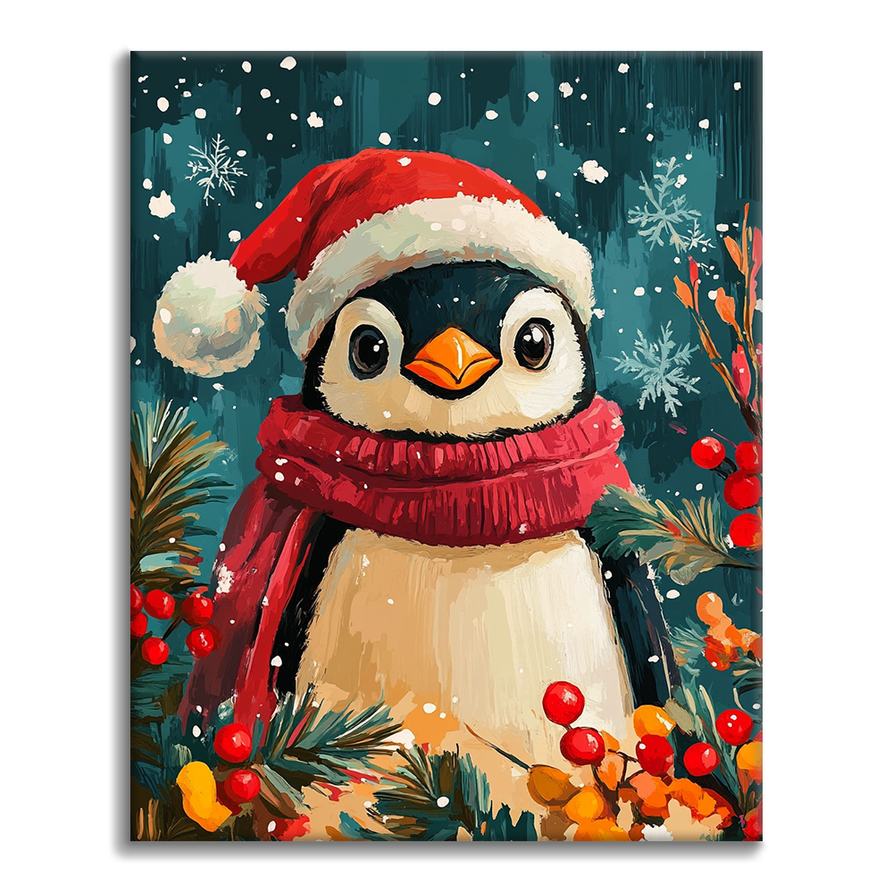 Pinguino di Natale - Dipingere con i Numeri