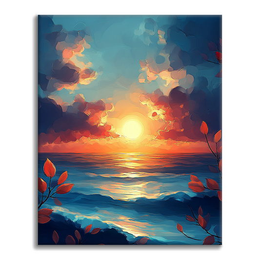 Tramonto sul mare - Dipingere con i Numeri