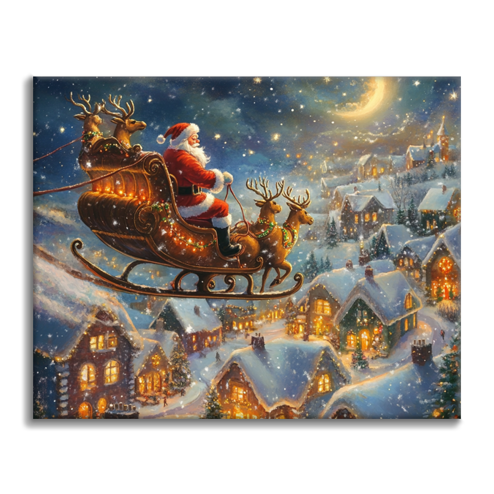 Babbo Natale e slitta - Dipingere con i Numeri