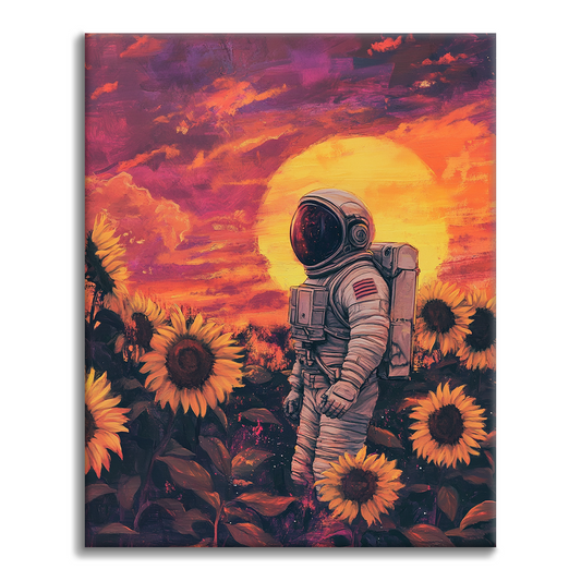 Astronauta nei campi di girasoli - Dipingere con i Numeri