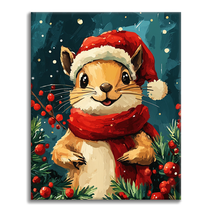 Scoiattolo di Natale - Dipingere con i Numeri