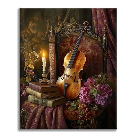 Violino e libro - Dipingere con i Numeri