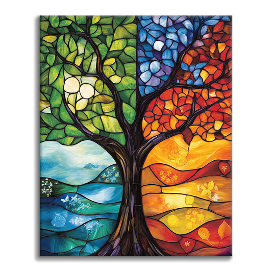 Albero delle quattro stagioni - Dipingere con i Numeri