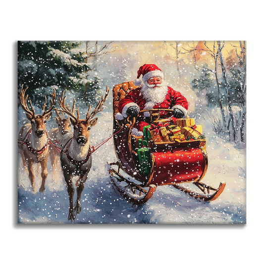 Babbo Natale e alce - Dipingere con i Numeri