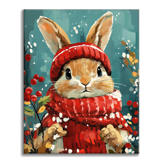 Coniglietto di Natale - Dipingere con i Numeri