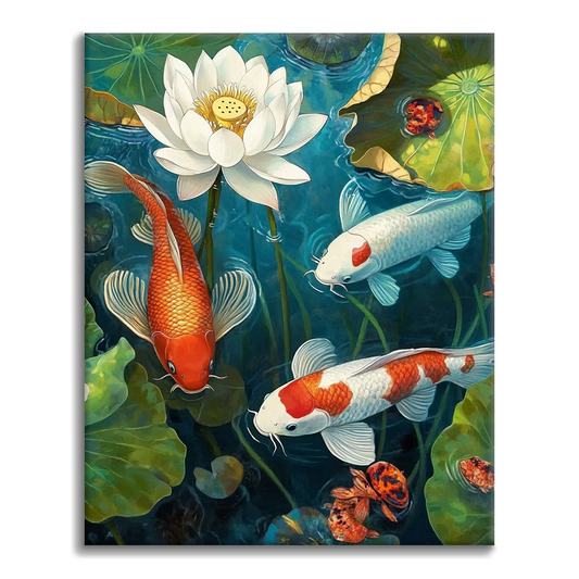 Koi nello stagno - Dipingere con i Numeri