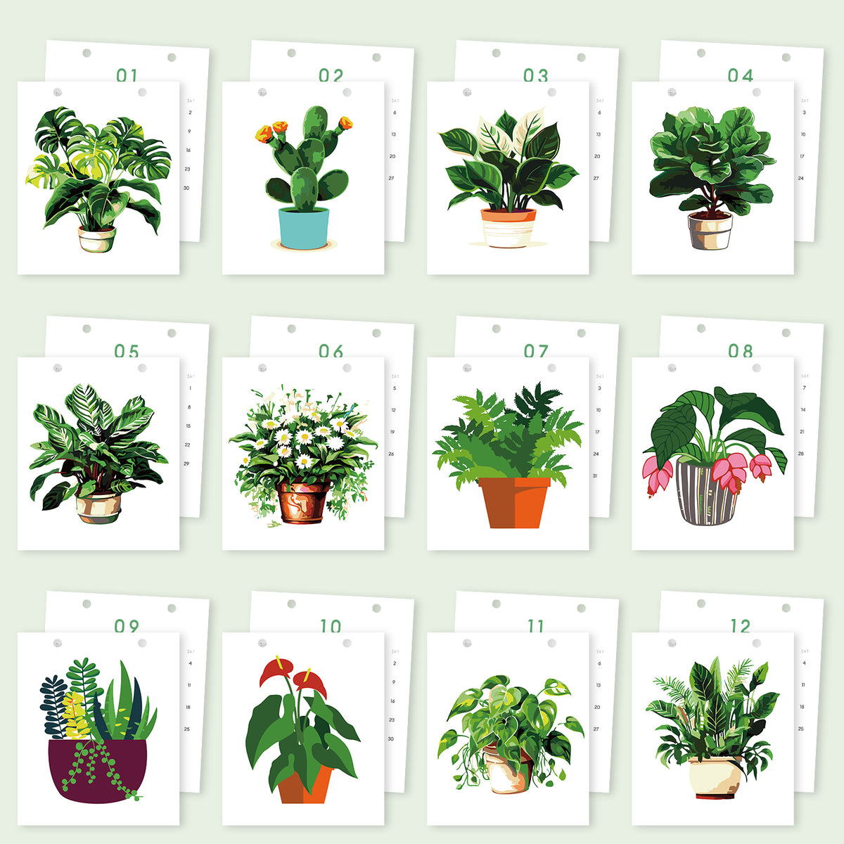 Edizione Botanica - Calendario da Scrivania 2027 da Dipingere con i Numeri