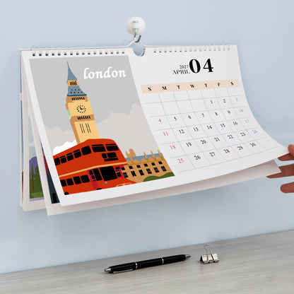 Edizione Monumenti Famosi - Calendario da Scrivania 2027 da Dipingere con i Numeri
