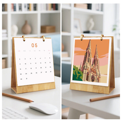 Edizione Viaggio Vintage - Calendario da Scrivania 2027 da Dipingere con i Numeri