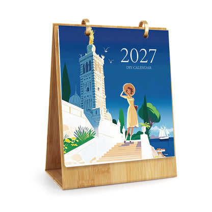 Edizione Viaggio nel Mondo - Calendario da Scrivania 2027 da Dipingere con i Numeri