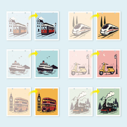 Edizione Viaggio Vintage - Calendario da Scrivania 2027 da Dipingere con i Numeri