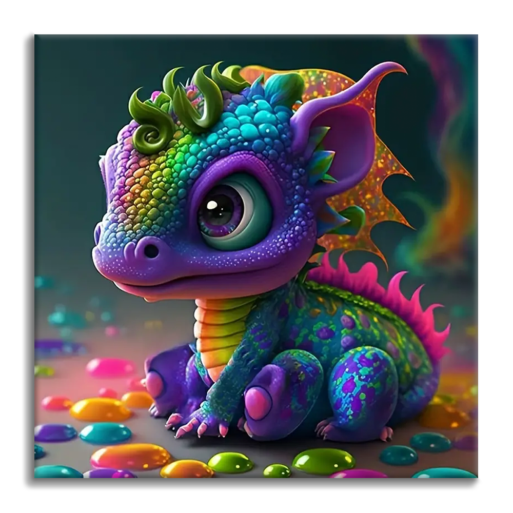 Piccolo drago carino - Dipingere con i Numeri