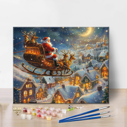 Babbo Natale e slitta - Dipingere con i Numeri