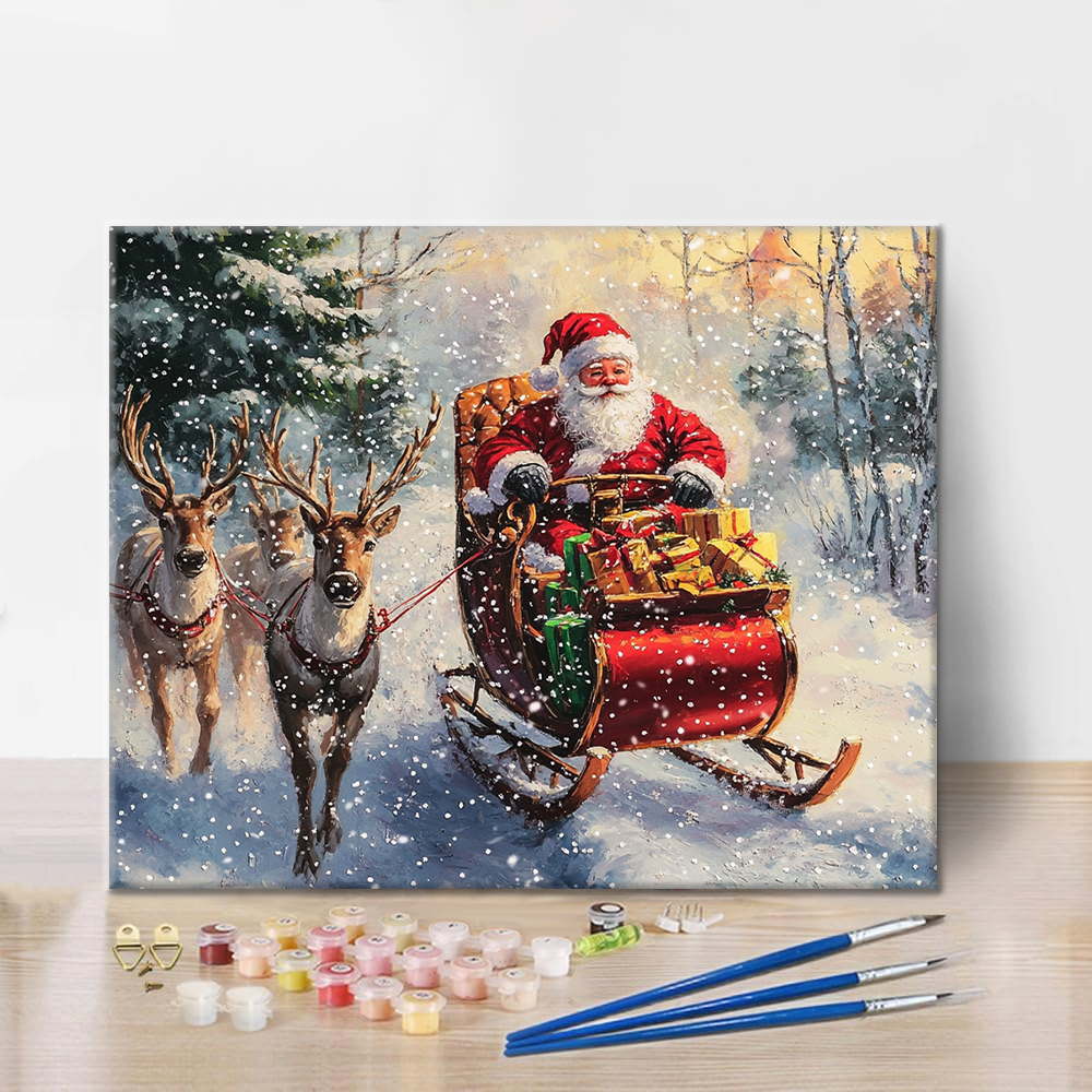 Babbo Natale e alce - Dipingere con i Numeri