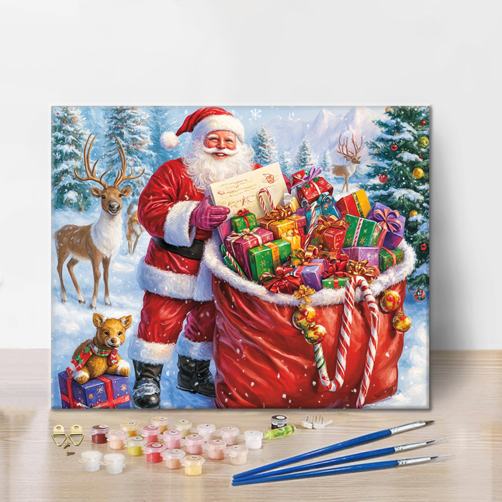 Sacchetto regalo di Babbo Natale - Dipingere con i Numeri