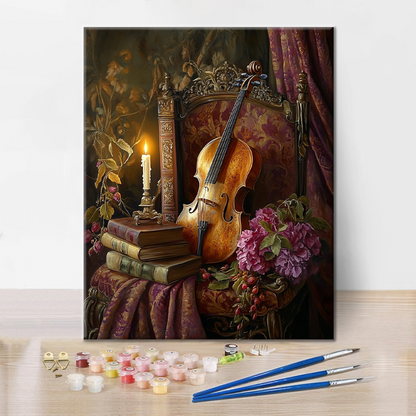 Violino e libro - Dipingere con i Numeri