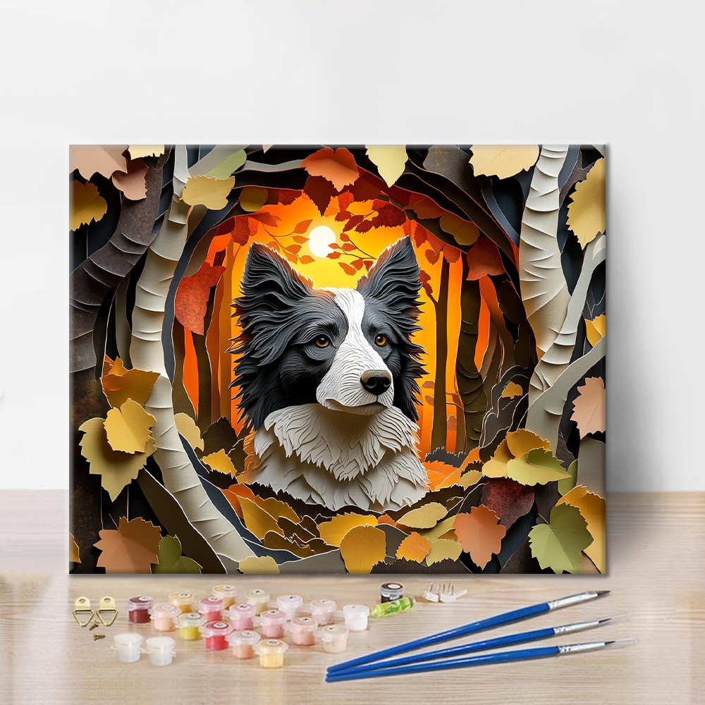 Sussurri autunnali del Border Collie - Dipingere con i Numeri