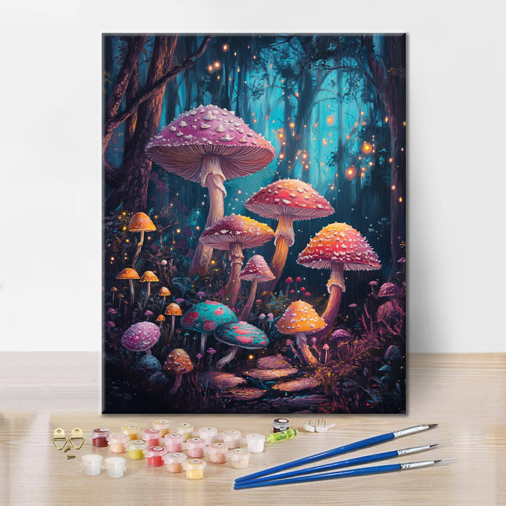 Bosco di funghi incantato - Dipingere con i Numeri