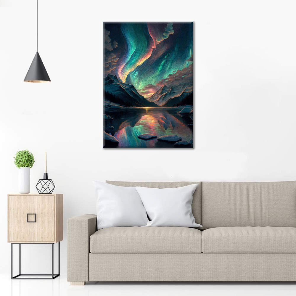 Aurora boreale colorata - Dipingere con i Numeri