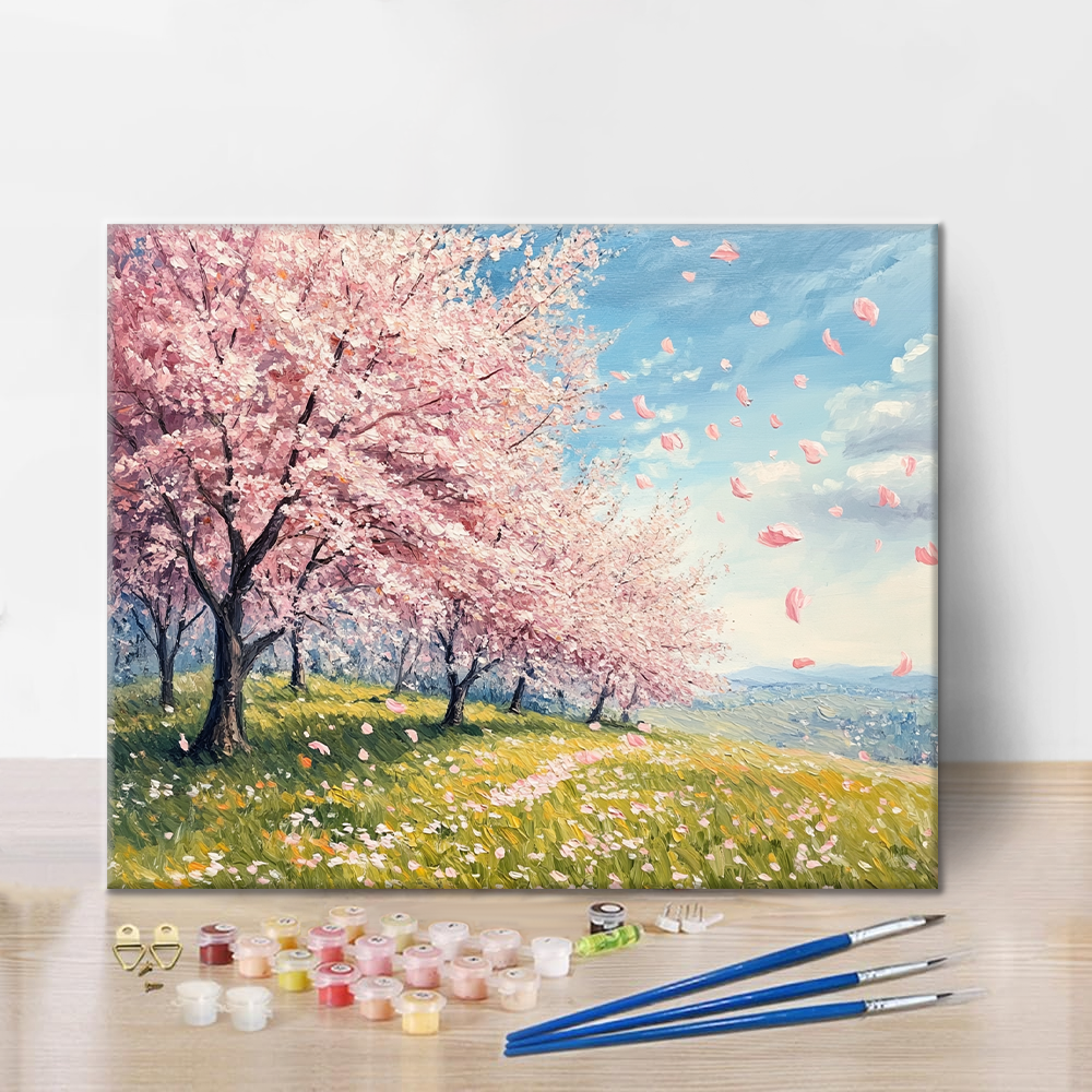 Campi di ciliegi in fiore - Dipingere con i Numeri